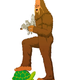 Step 2: Lift your right foot onto the turtle (it’s OK, he’s tough).